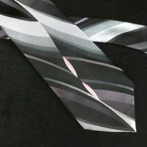 New Pierre Cardin Necktie Black Gray Pink Classy Abstract Design Silk Men's OS